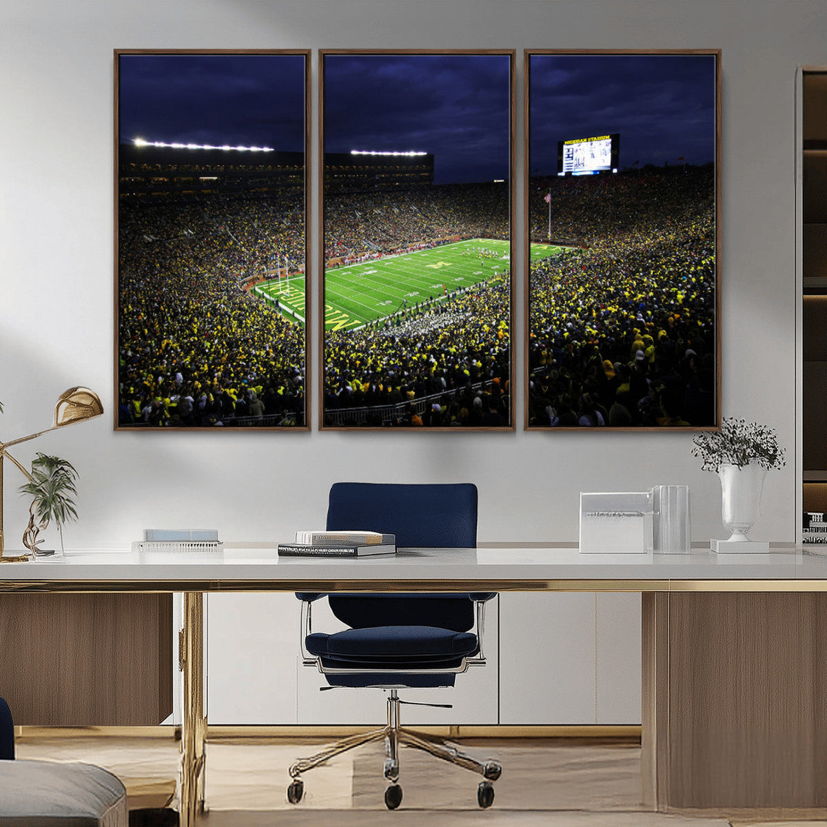 Michigan Wolverines Football Canvas Wall Decor, Football