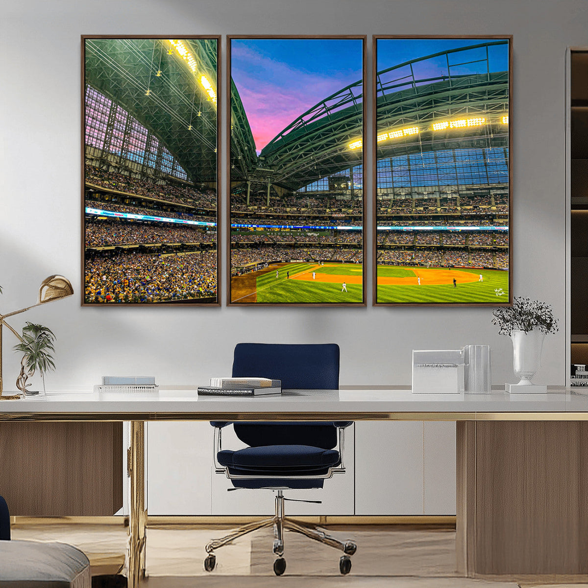 Milwaukee Brewers Baseball Team Print Canvas- American