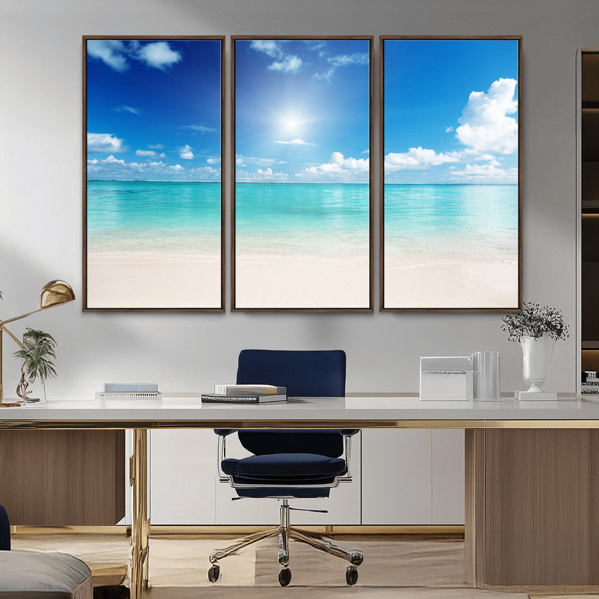 Blue Ocean Wall Art Canvas Print - Tranquil Ocean Paradise