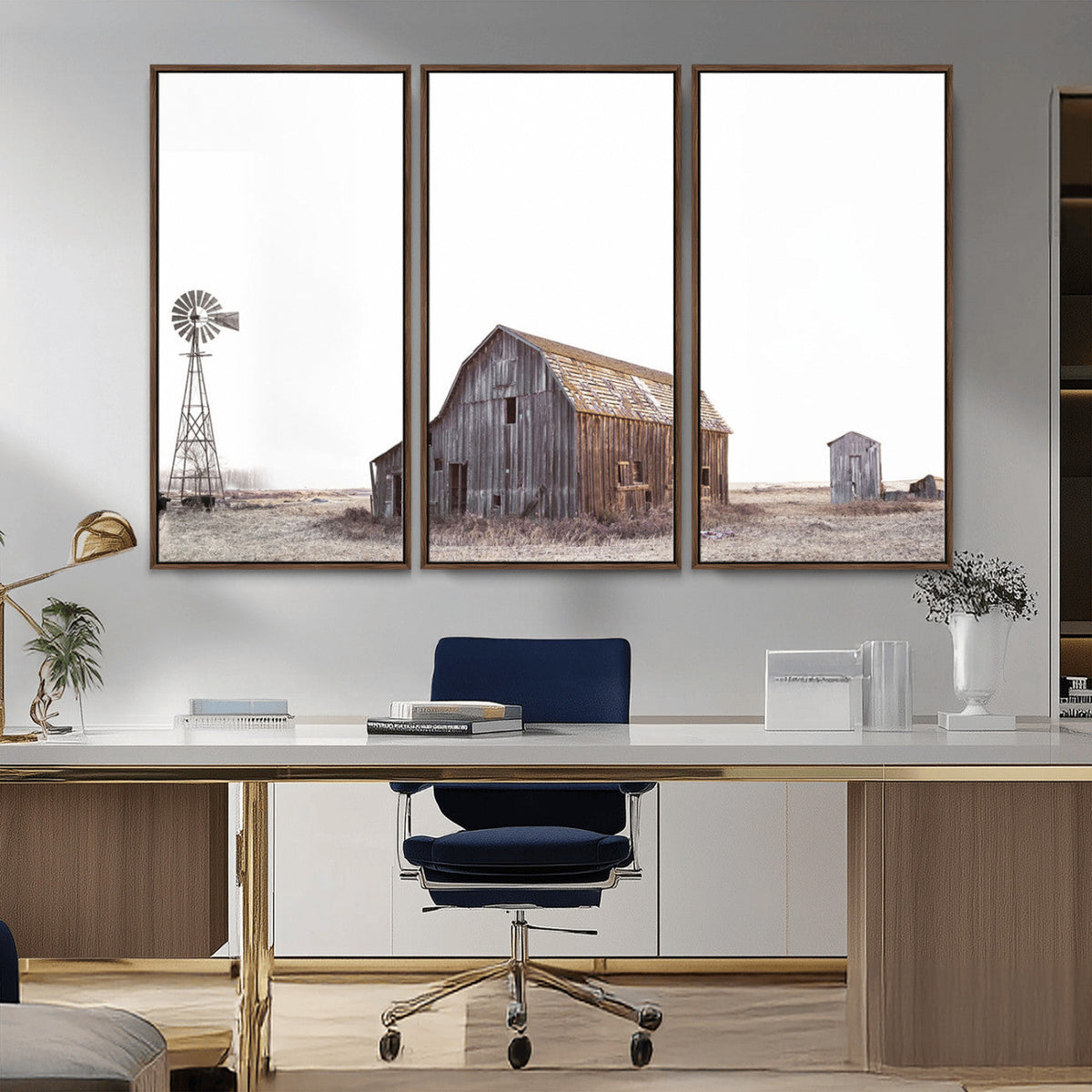 Set of 3 Rustic Farmhouse Wall Art Prints – Country Barn,