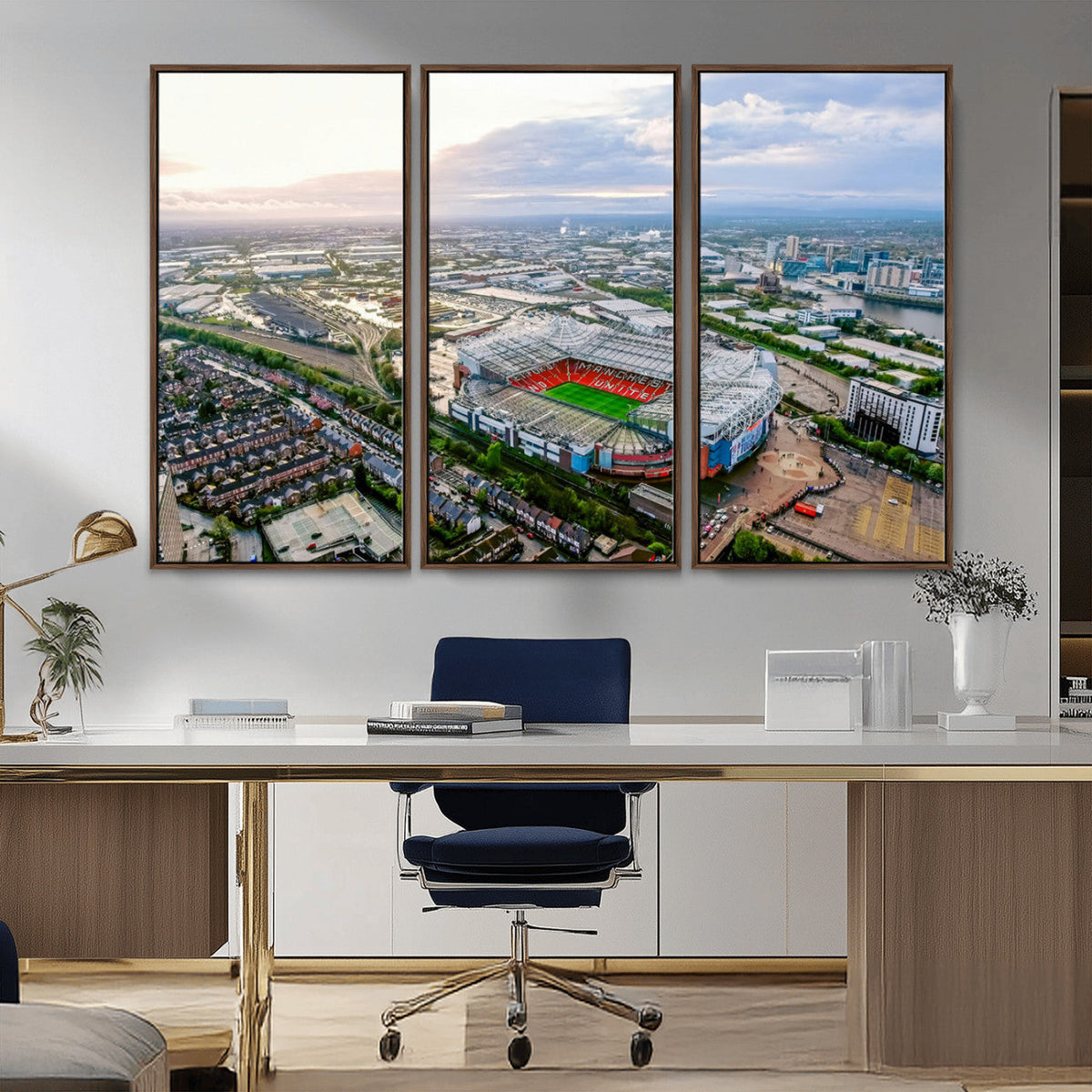 Old Trafford Manchester United Stadium Wall Art Canvas Print
