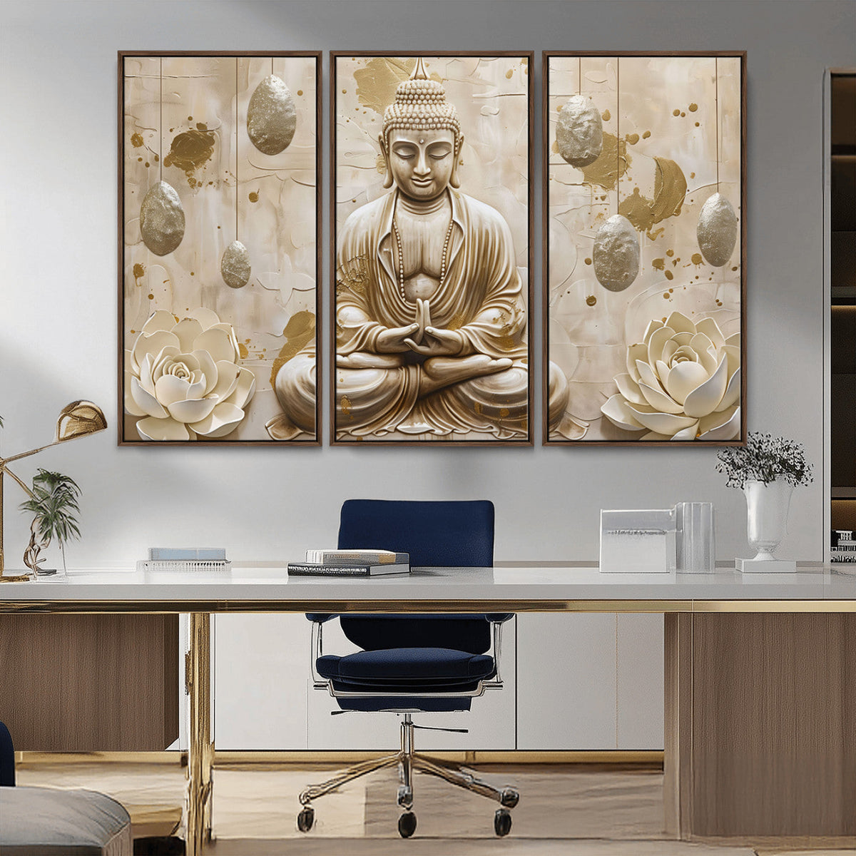 Serene Buddha Wall Art | Yoga Room Decor and Meditation Wall