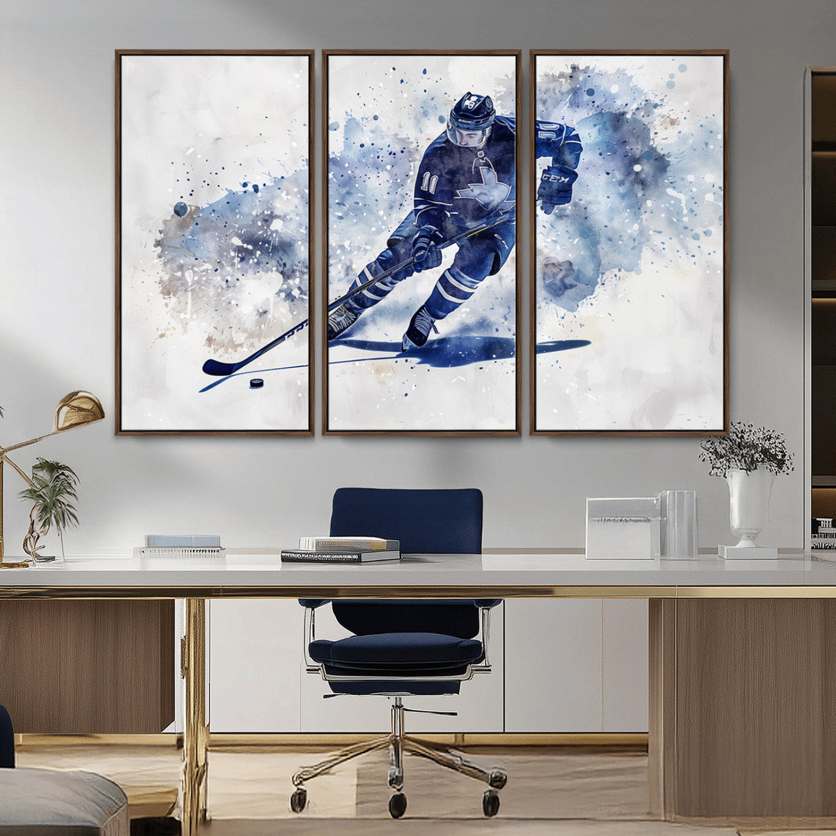 Hockey Player Wall Art Canvas Print - Sports-Inspired