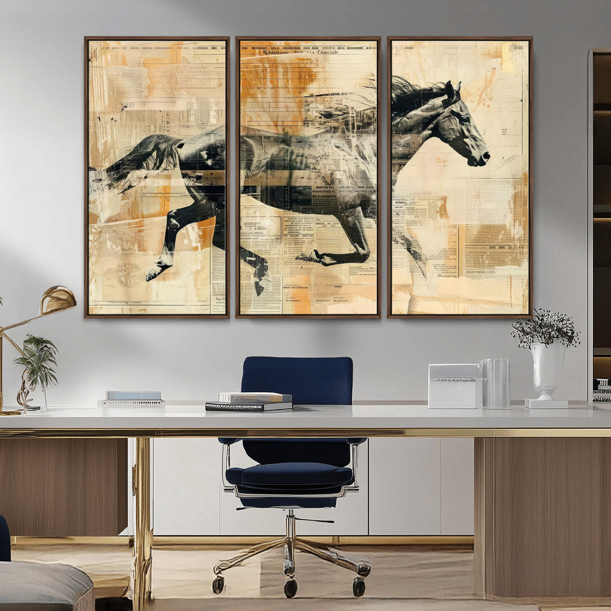 Chines Style Running Horse Western Wall Art | Farmhouse Wall