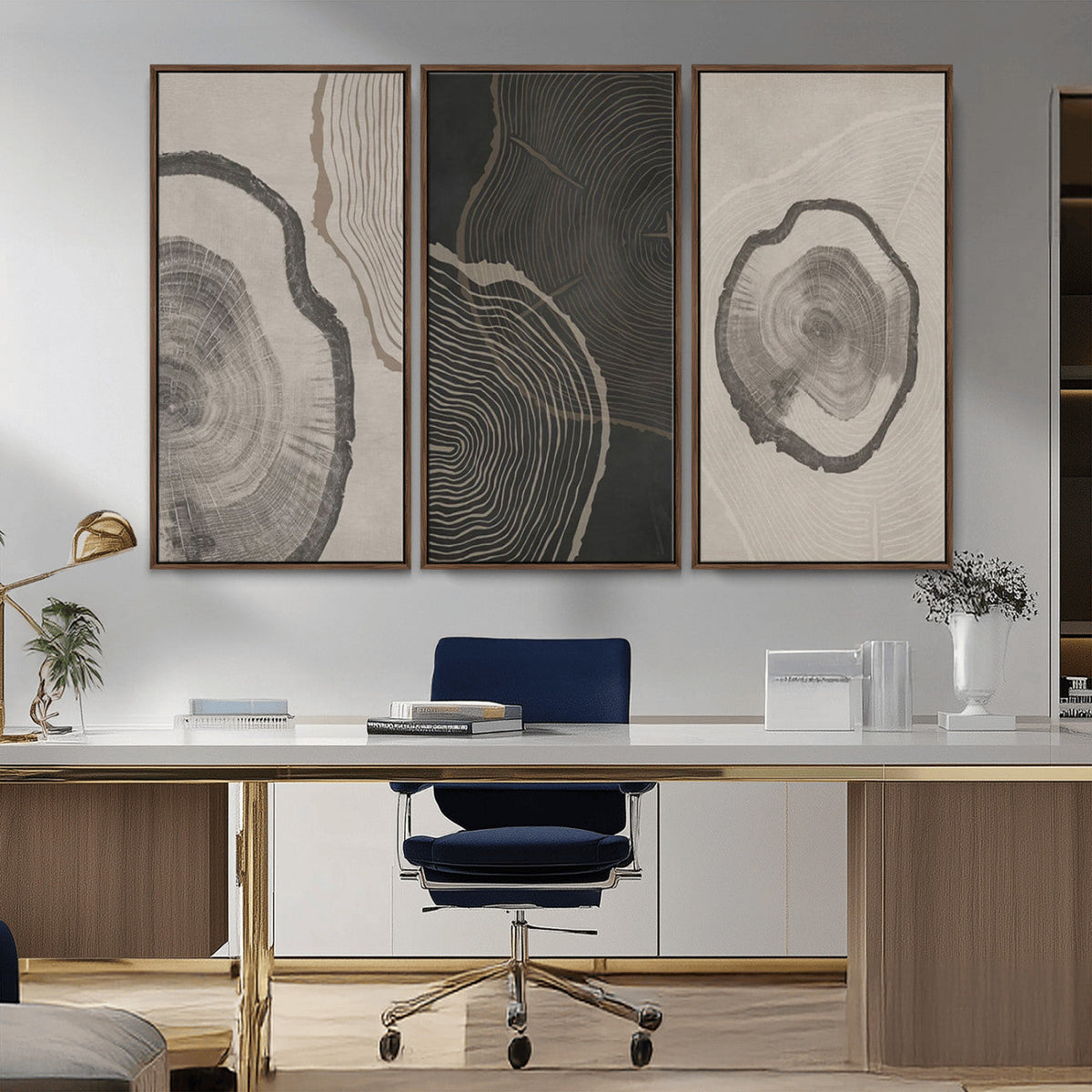 Minimalist Tree Rings Wall Art | Modern Abstract Canvas
