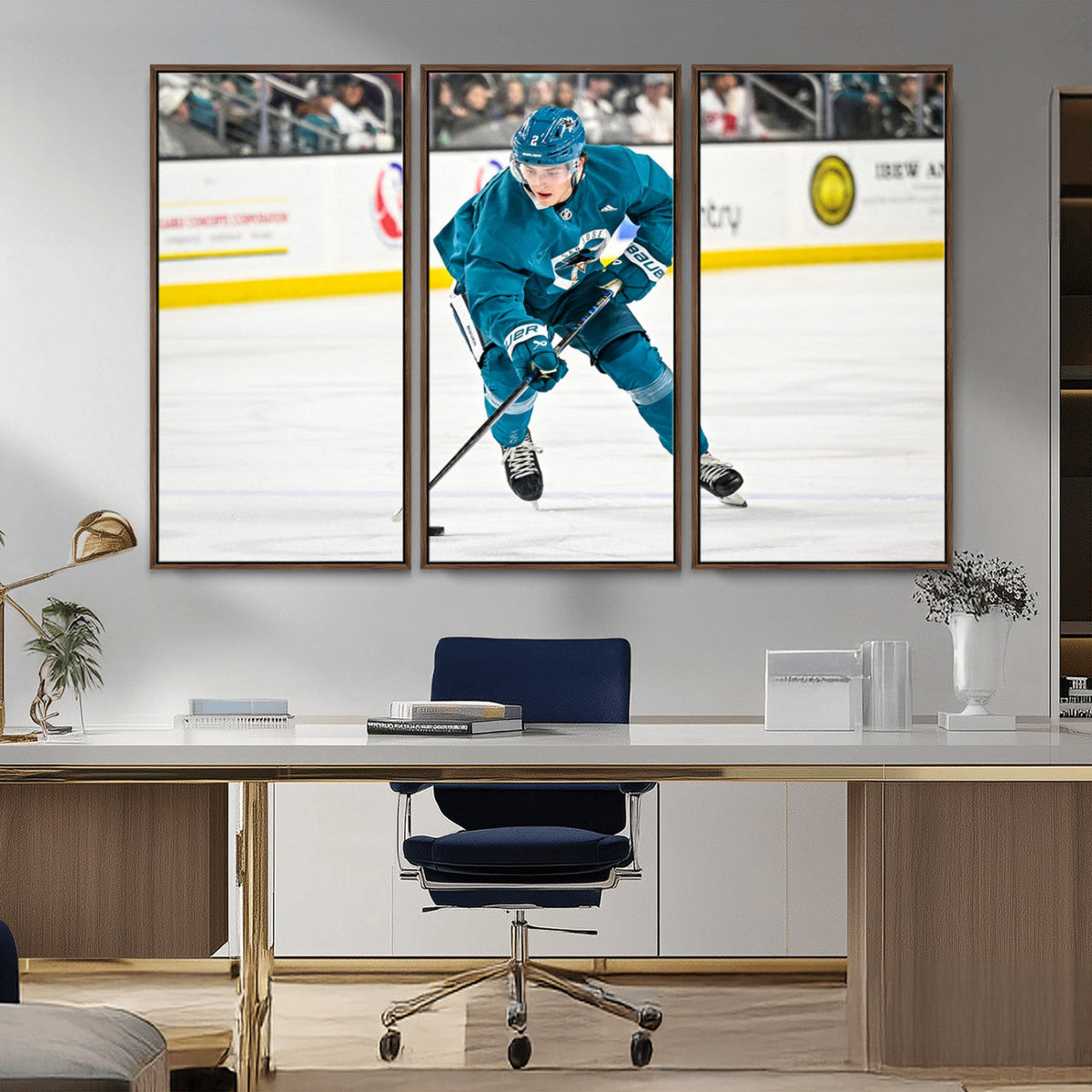San Jose Sharks Ice Hockey Player Wall Art Canvas Print