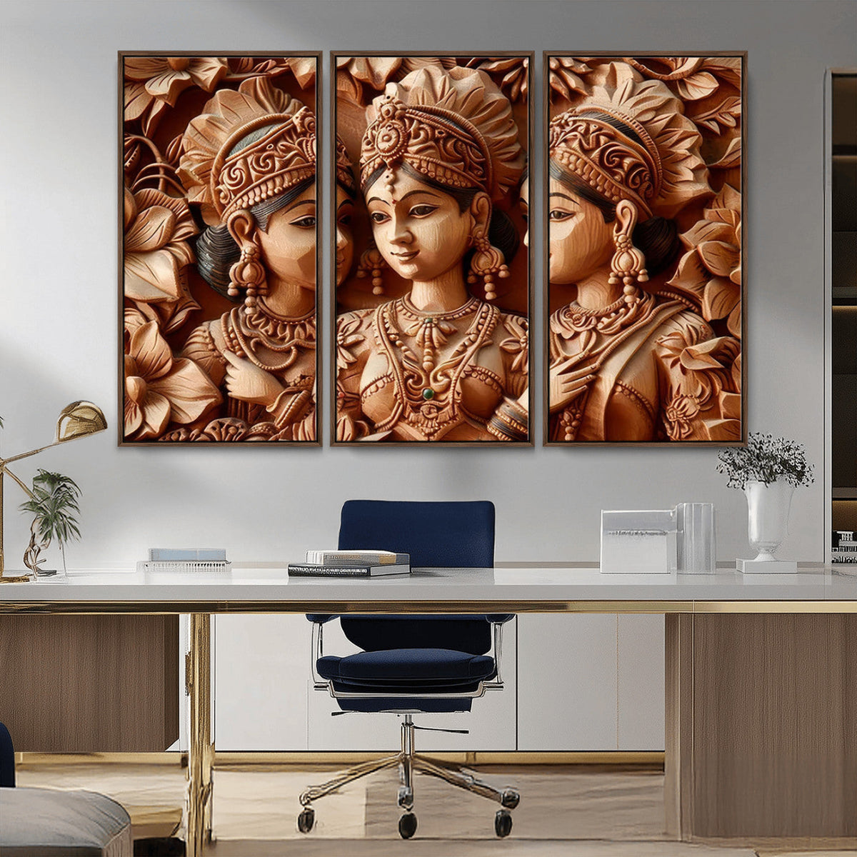 Indian Woman Statue Wall Art Canvas Print