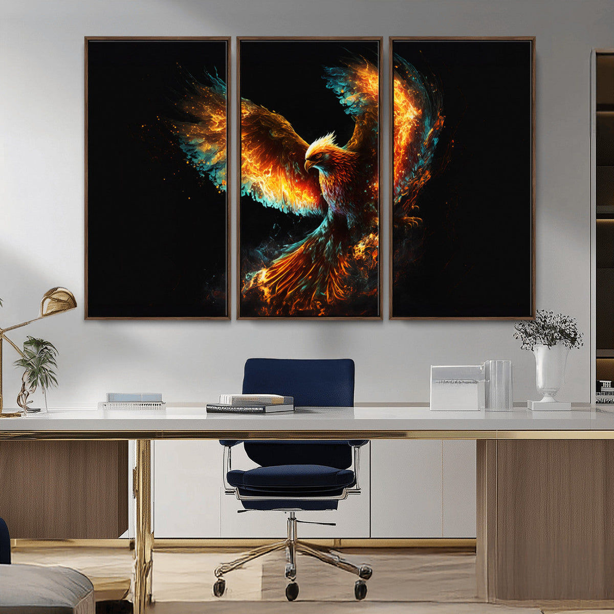 Fiery Phoenix Canvas Print | Ready to Hang Wall Art | Bold