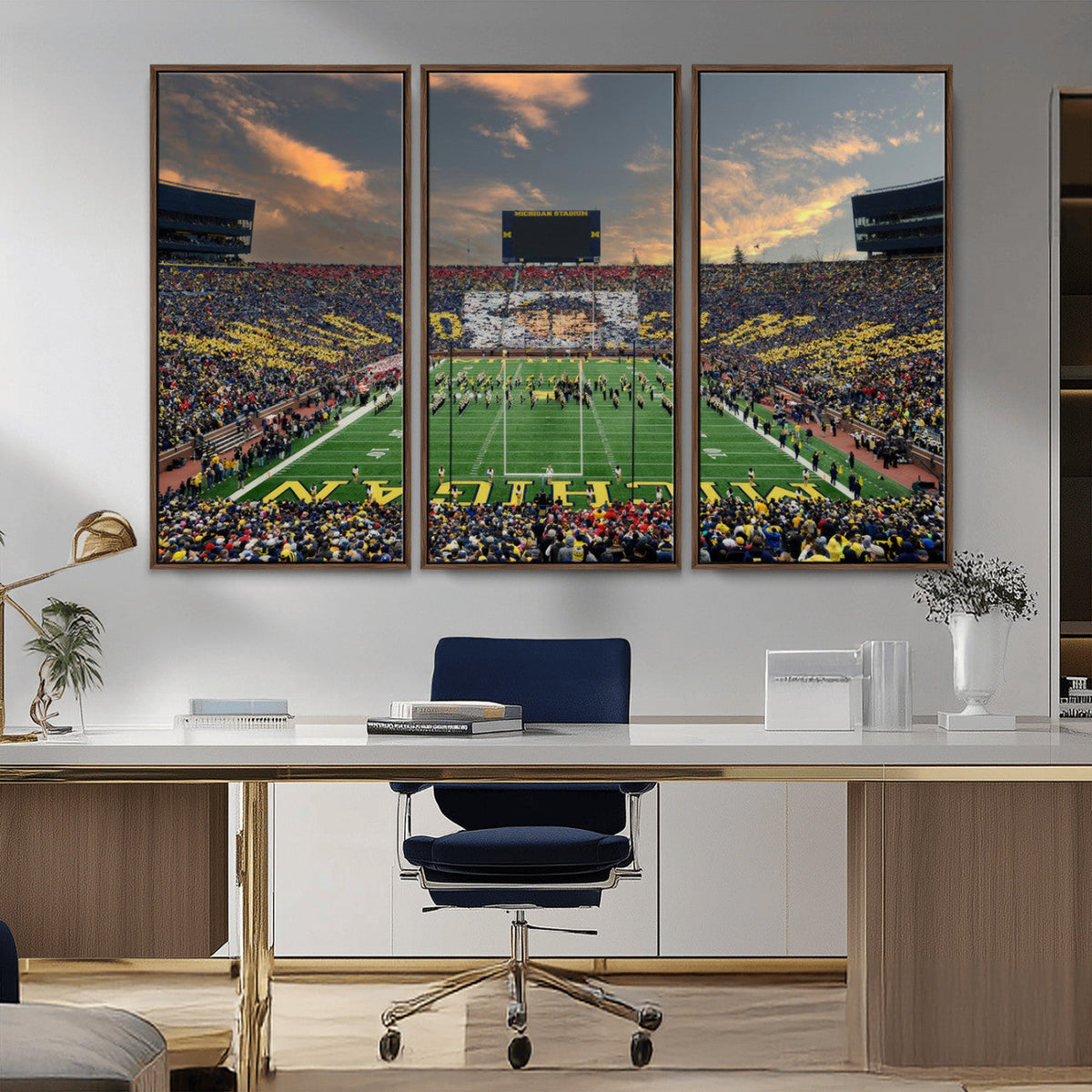University of Michigan Wolverines Print Canvas, Football