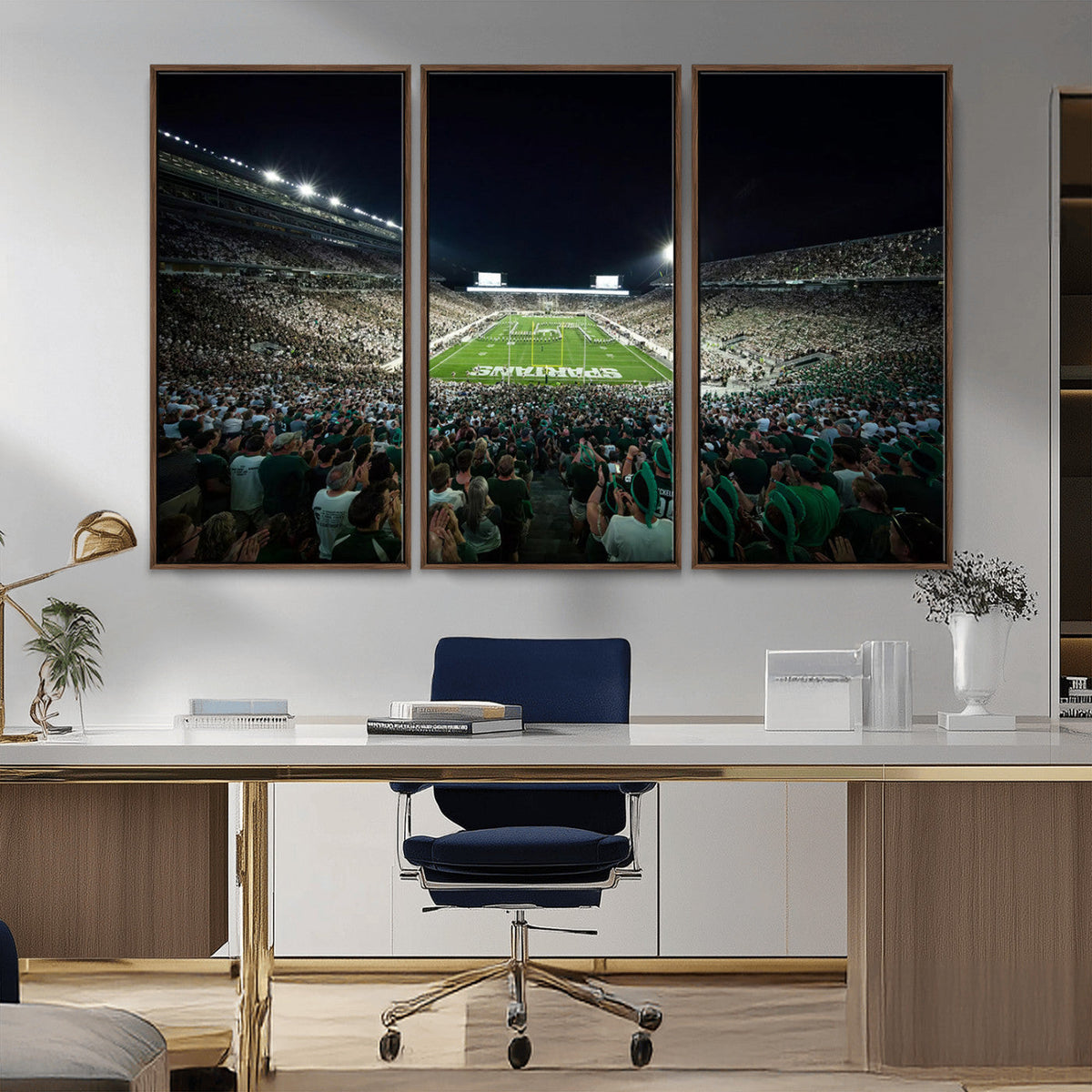 Framed Michigan State Spartans Football Team Print - East