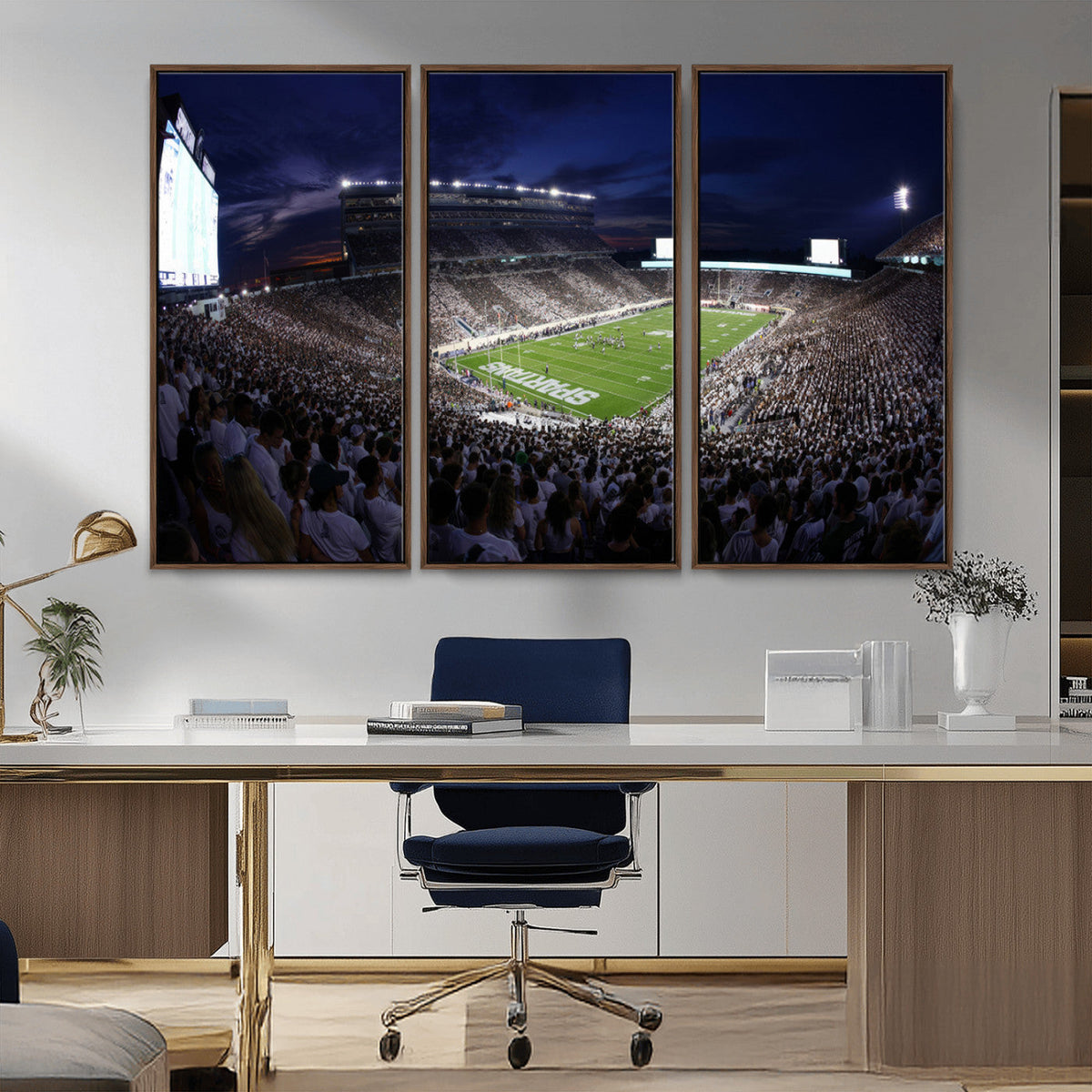 Michigan State Spartans Canvas, Framed Football Team Print -