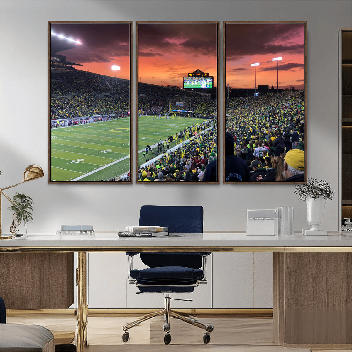 Eugene Autzen Stadium Canvas Wall Art Print – Sunset Over