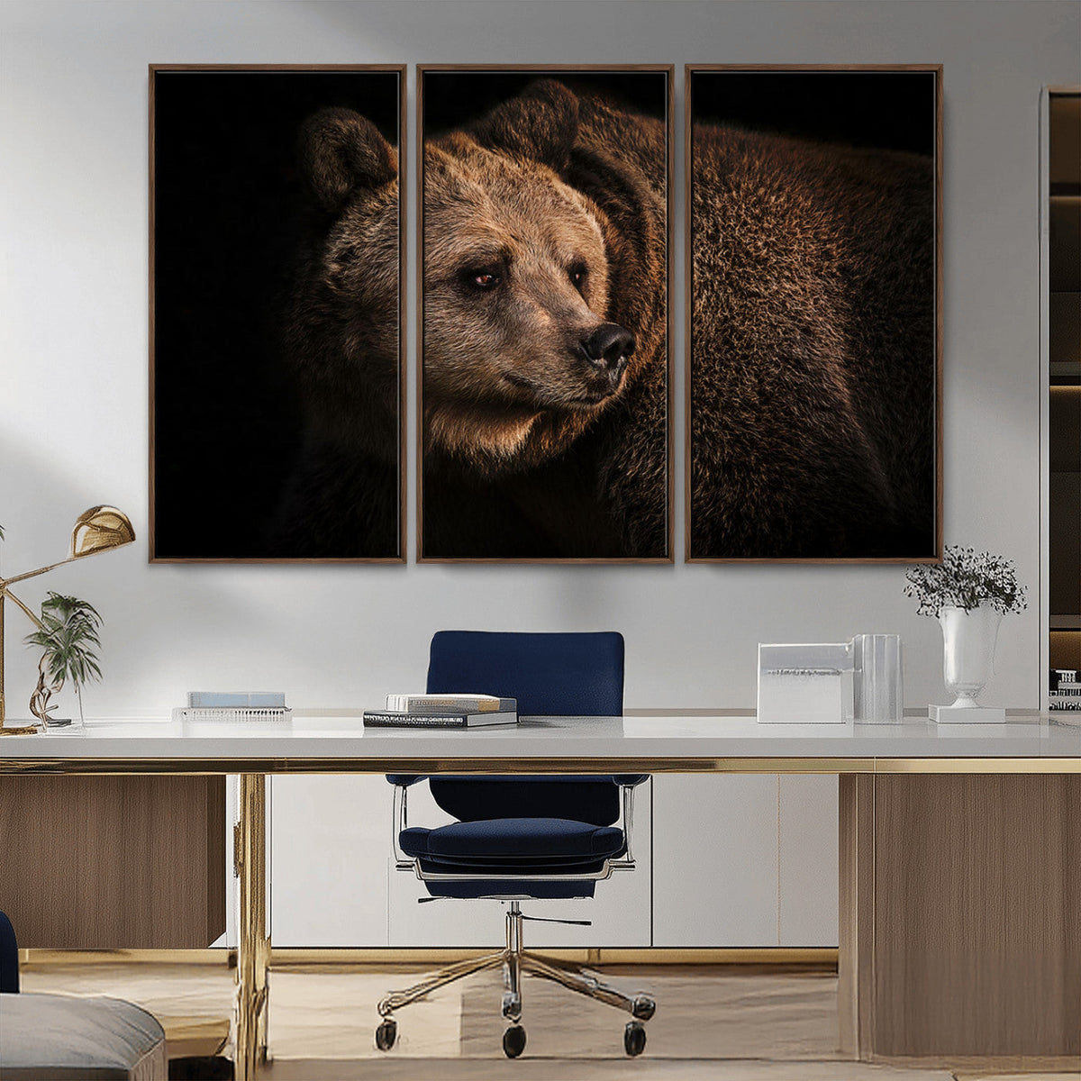 Wild Grizzly 399 Bear Canvas Wall Art Print, Bear Animal