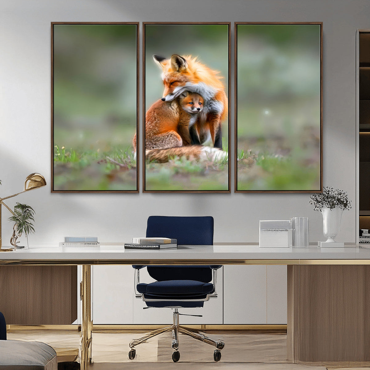 Heartwarming Fox and Baby Cub Wall Art | Ready to Hang