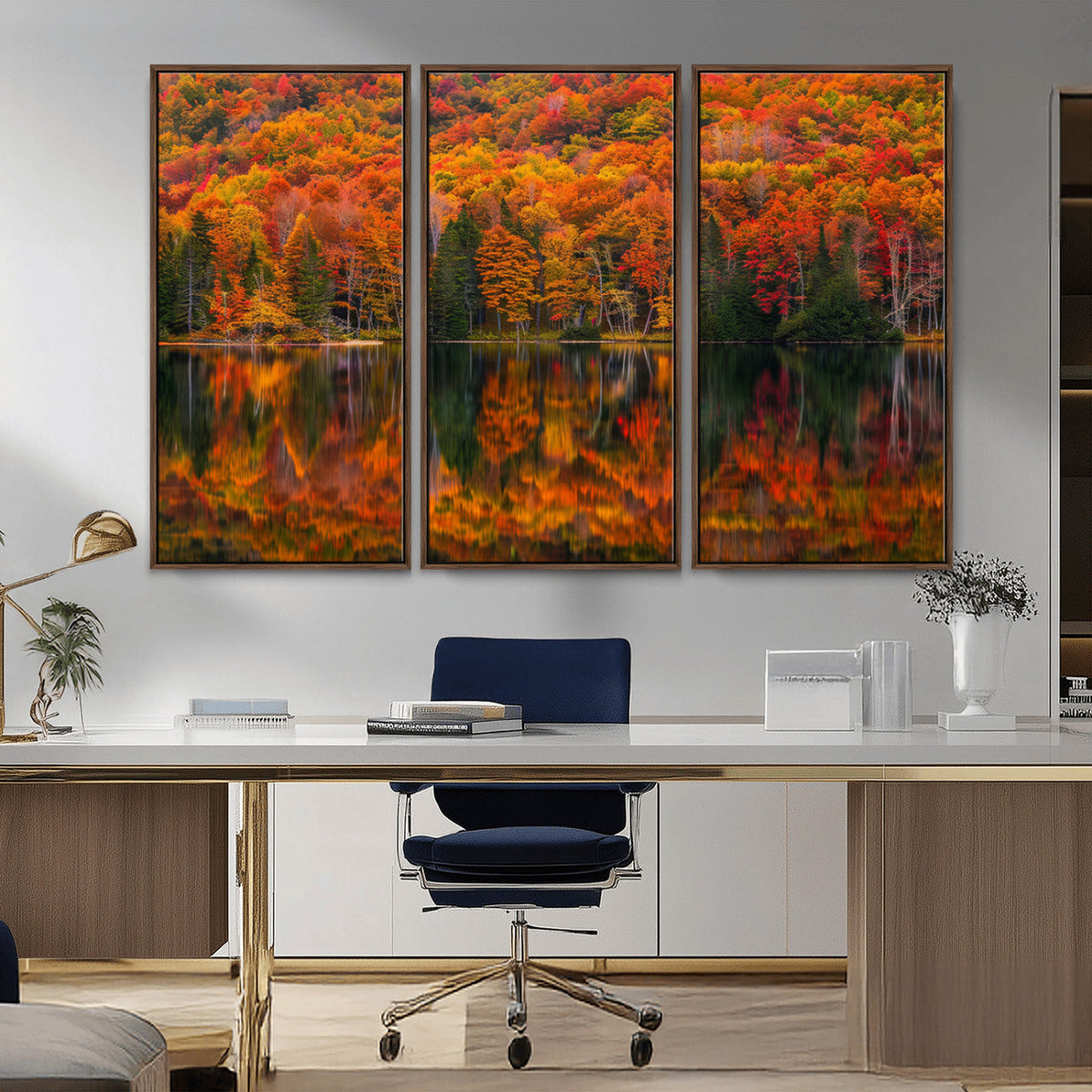 Fall Foliage Wall Art - Autumn Reflection Canvas Print,