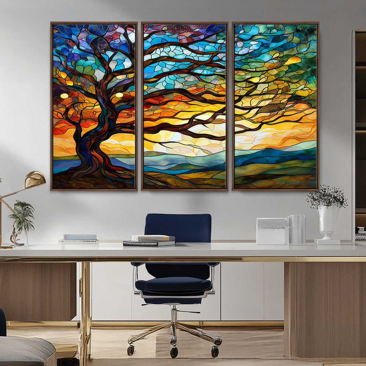 Mosaic Tree Wall Art | Ready to Hang Stained Glass Style