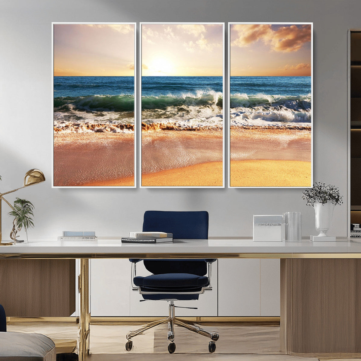 Serene Beach Path Canvas Art, Giclee Canvas Print with