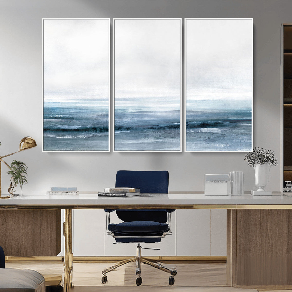 Blue Ocean Abstract Artwork Wall Art Canvas Print