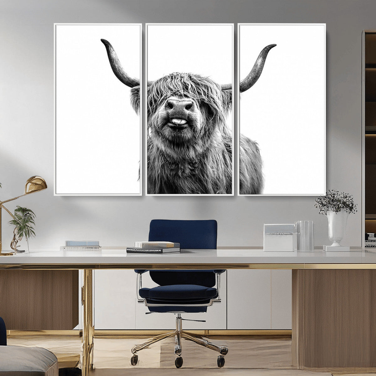 Fanny Scottish Highland Cow Cattle Art Print Farmhouse Wall