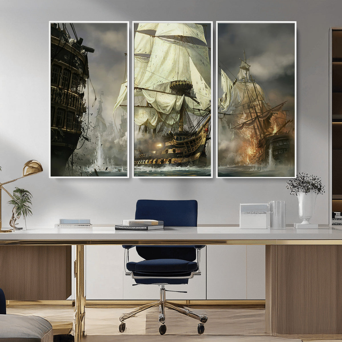 Pirate Ship War Wall Art Canvas Print