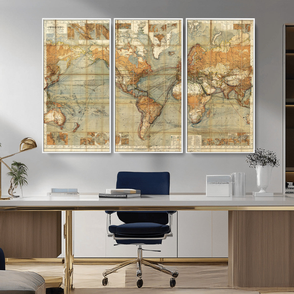 Push Pin World Map Canvas Print – Travel Tracker Wall Art