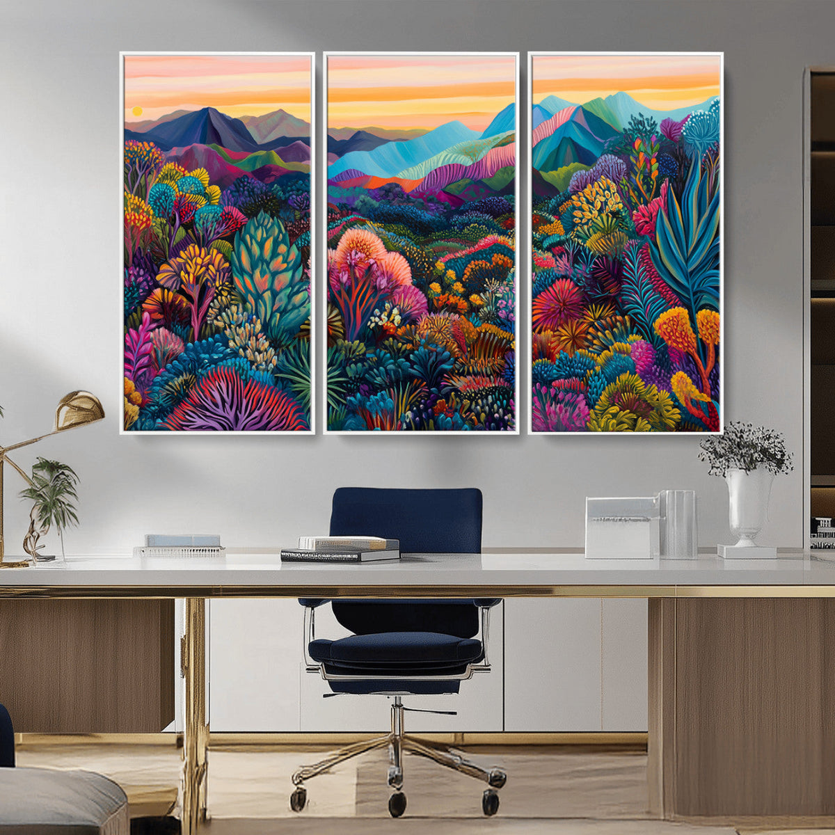 Colorful Abstract Landscape Wall Art Print Canvas - Vibrant