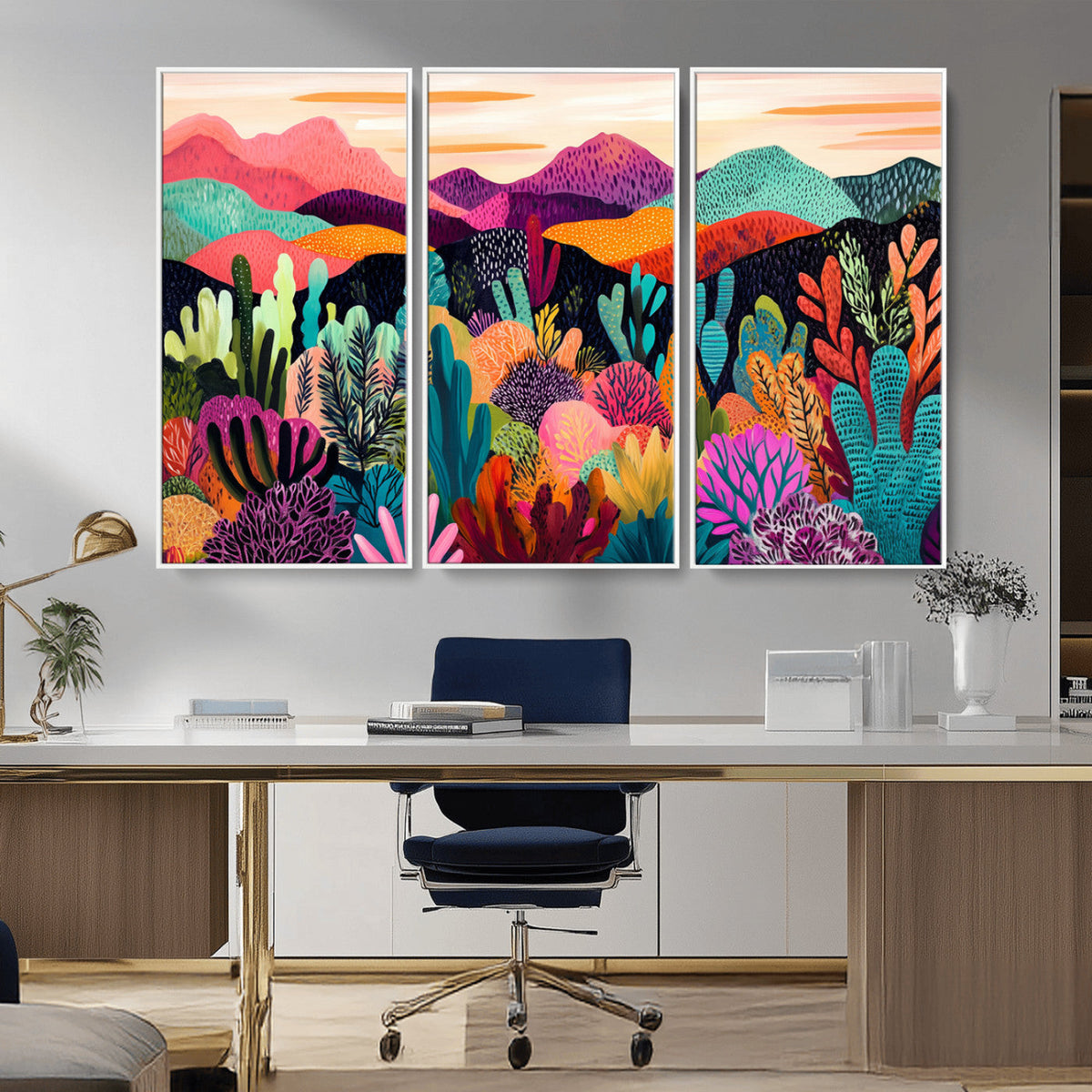 Abstract Kusama Print - Landscape Canvas Wall Art Print -