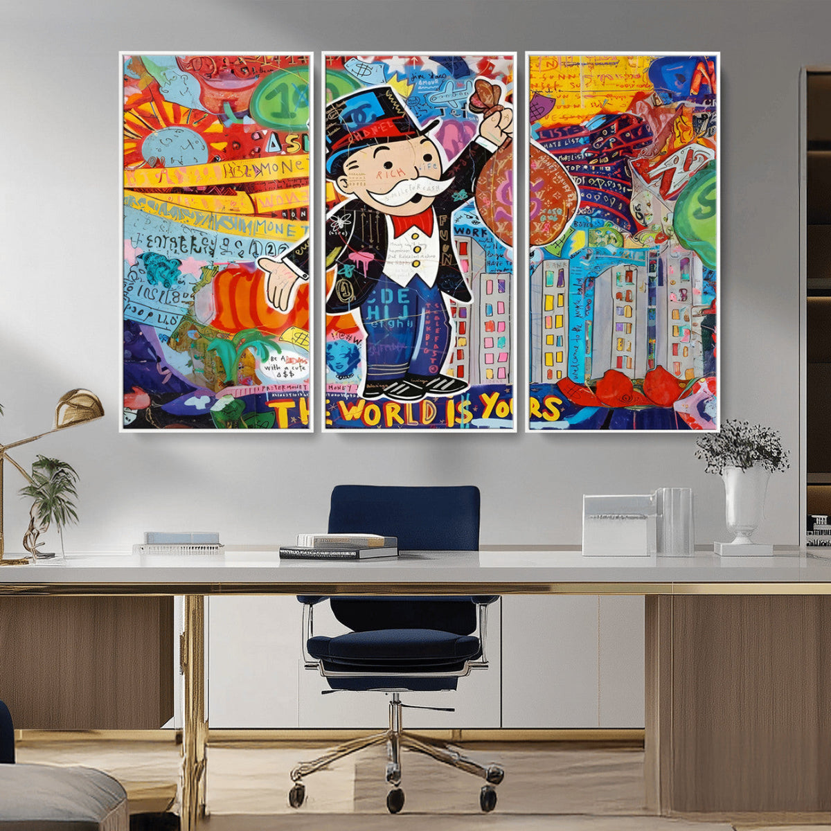 Pop Art Monopoly Man Canvas Wall Art Print - Bold and