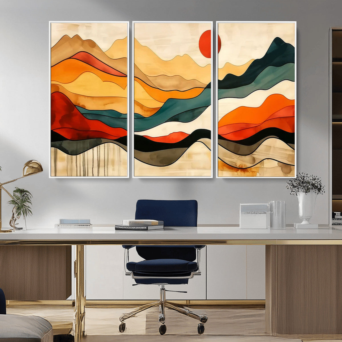 Mid Century Wall Art Print - Abstract Woodland Print -
