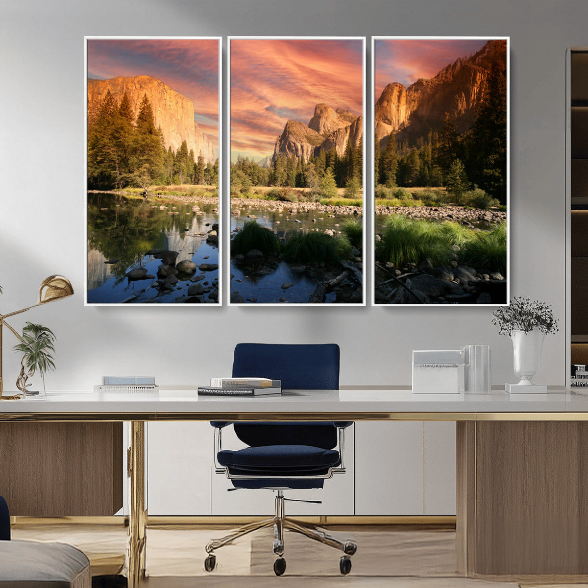 Yosemite Valley Wall Art, El Capitan Sunset Canvas Print,