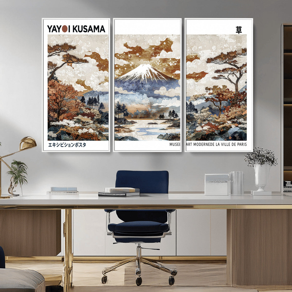 Modern Japanese Wall Art Canvas Print – Framed Abstract