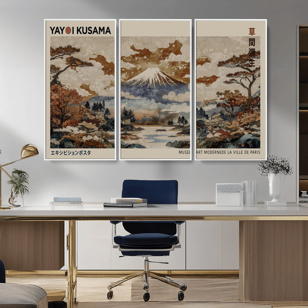 Yayoi Kusama Wall Art Canvas Print – Framed Modern Japanese