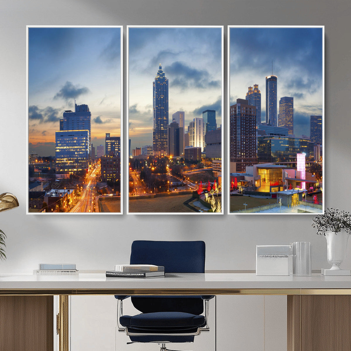 Atlanta Skyline Wall Art Canvas Print, Atlanta Downtown