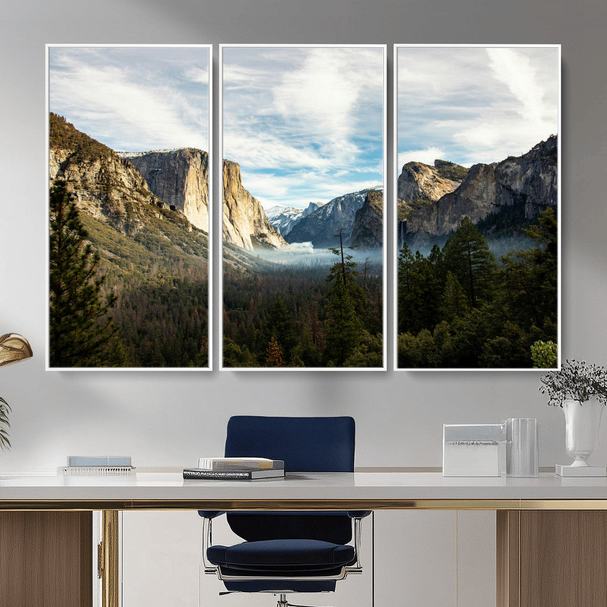 Yosemite Valley Mountain Wall Art Canvas Print, Granite