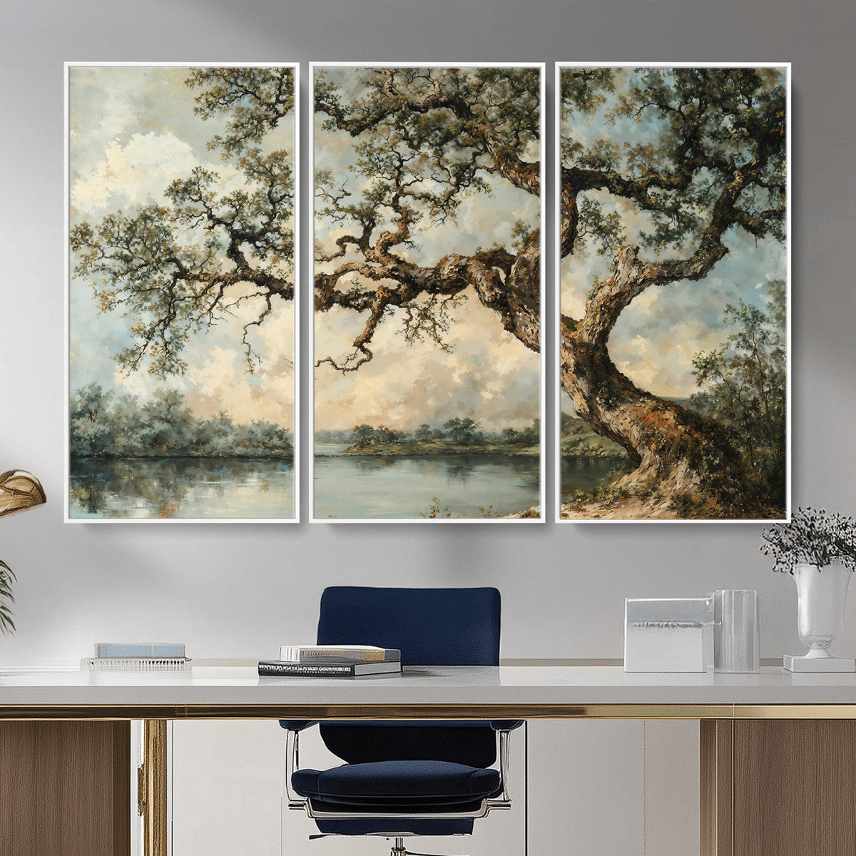 Old Oak Tree Canvas Wall Art, Turner Inspired Romantic