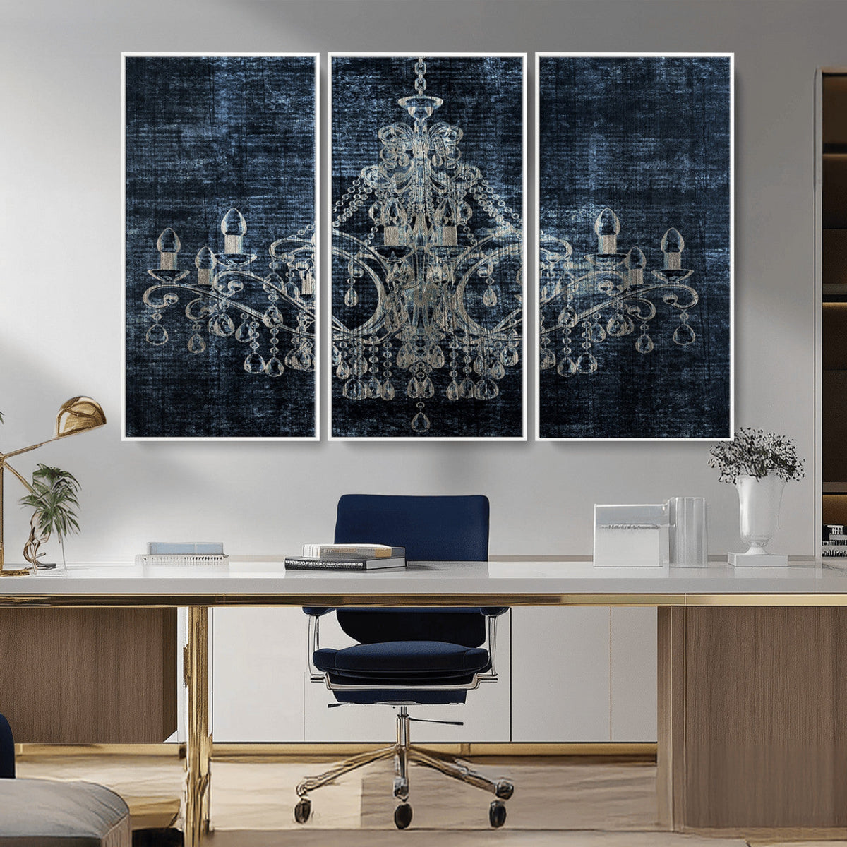 Dark Chandelier Wall Art Canvas Print