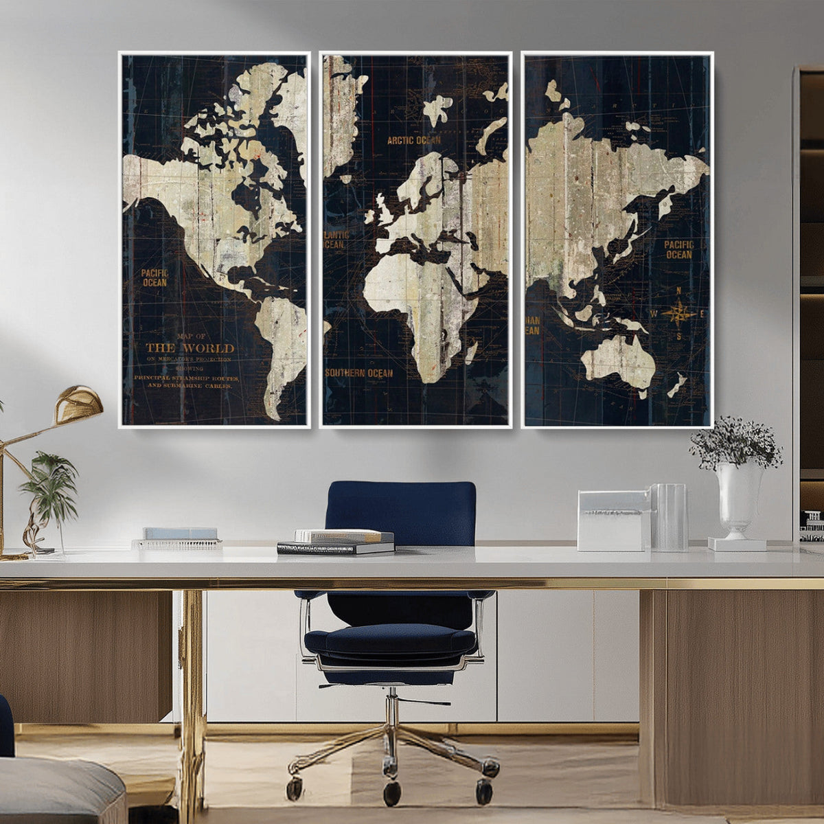 World Map Canvas Print – Detailed Map of the World Wall Art