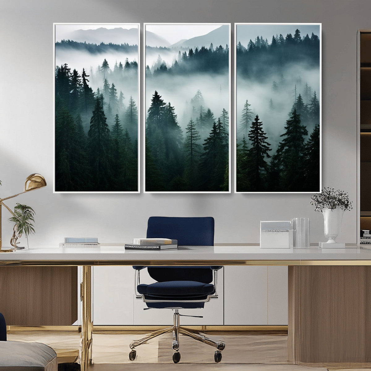 Captivating Misty Forest Wall Art Canvas, Premium Canvas