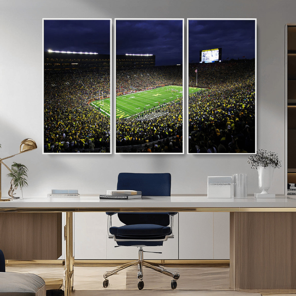 Michigan Wolverines Football Canvas Wall Decor, Football