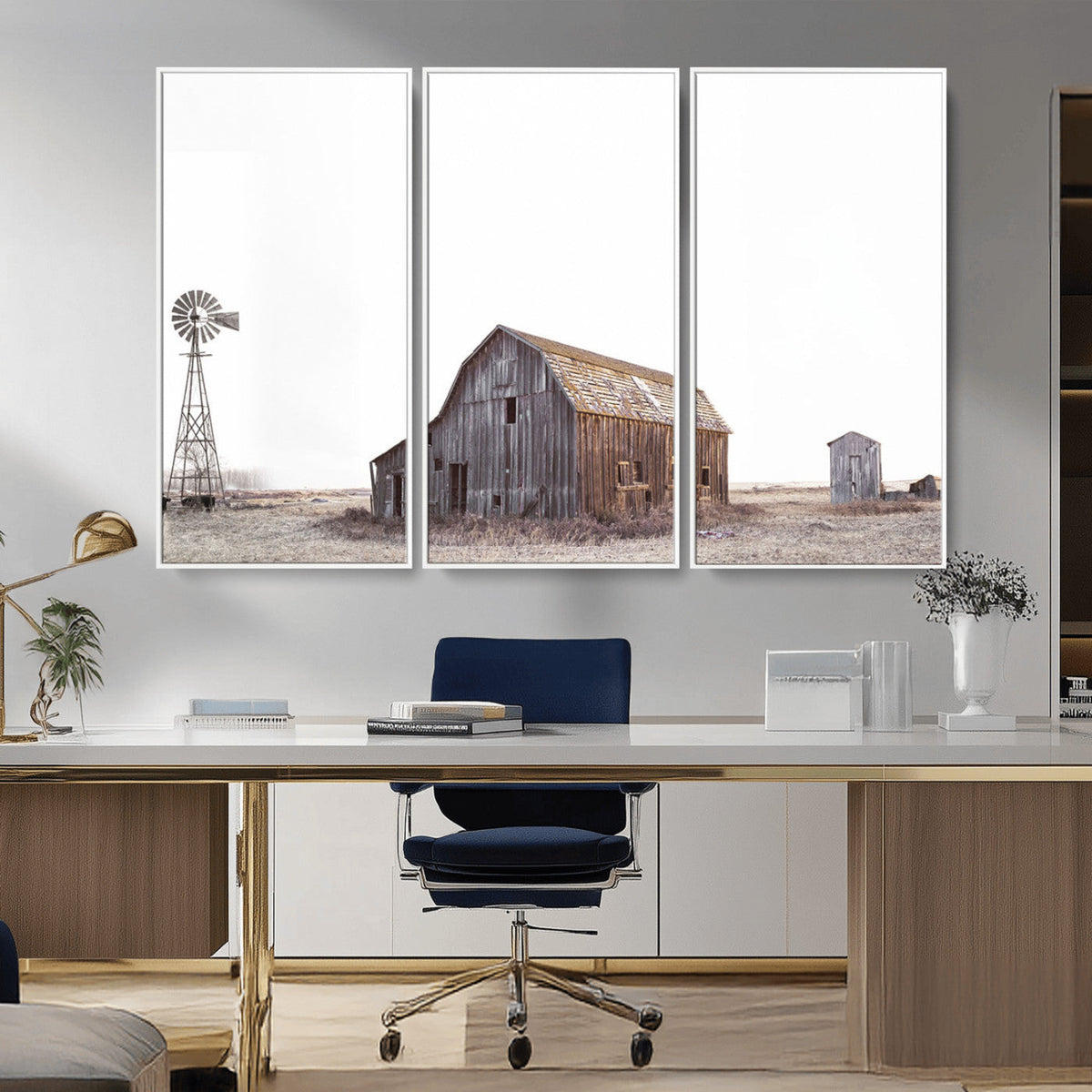 Set of 3 Rustic Farmhouse Wall Art Prints – Country Barn,
