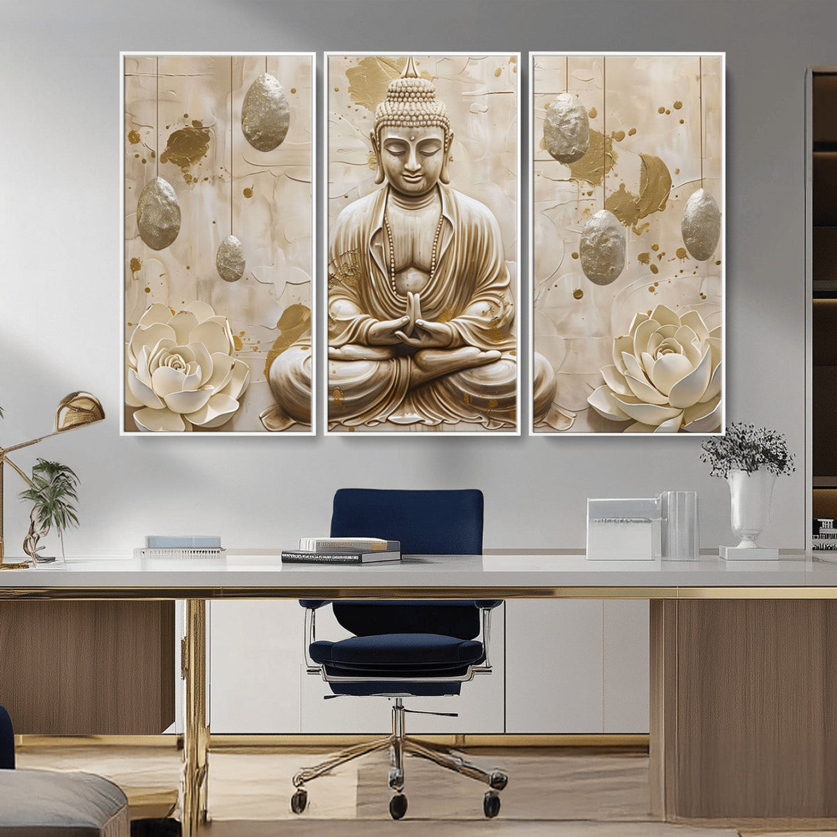 Serene Buddha Wall Art | Yoga Room Decor and Meditation Wall