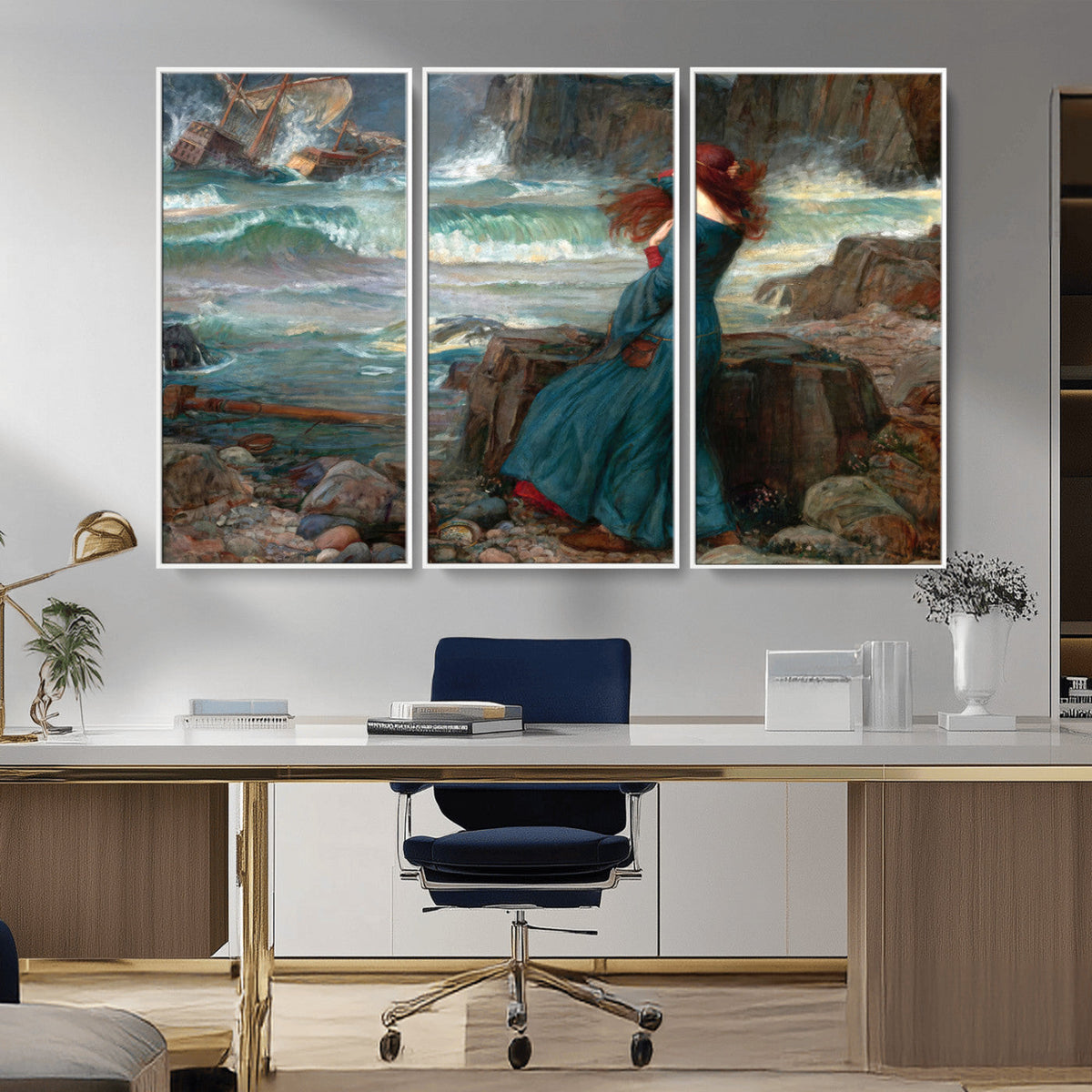Miranda by the Shore Wall Art Canvas Print – Tempest Scene