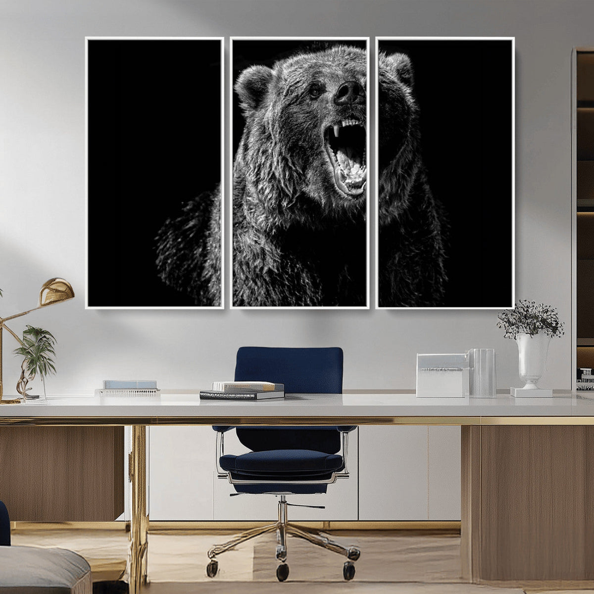 Bear Canvas Print | Wildlife Wall Art for Cabin Decor |