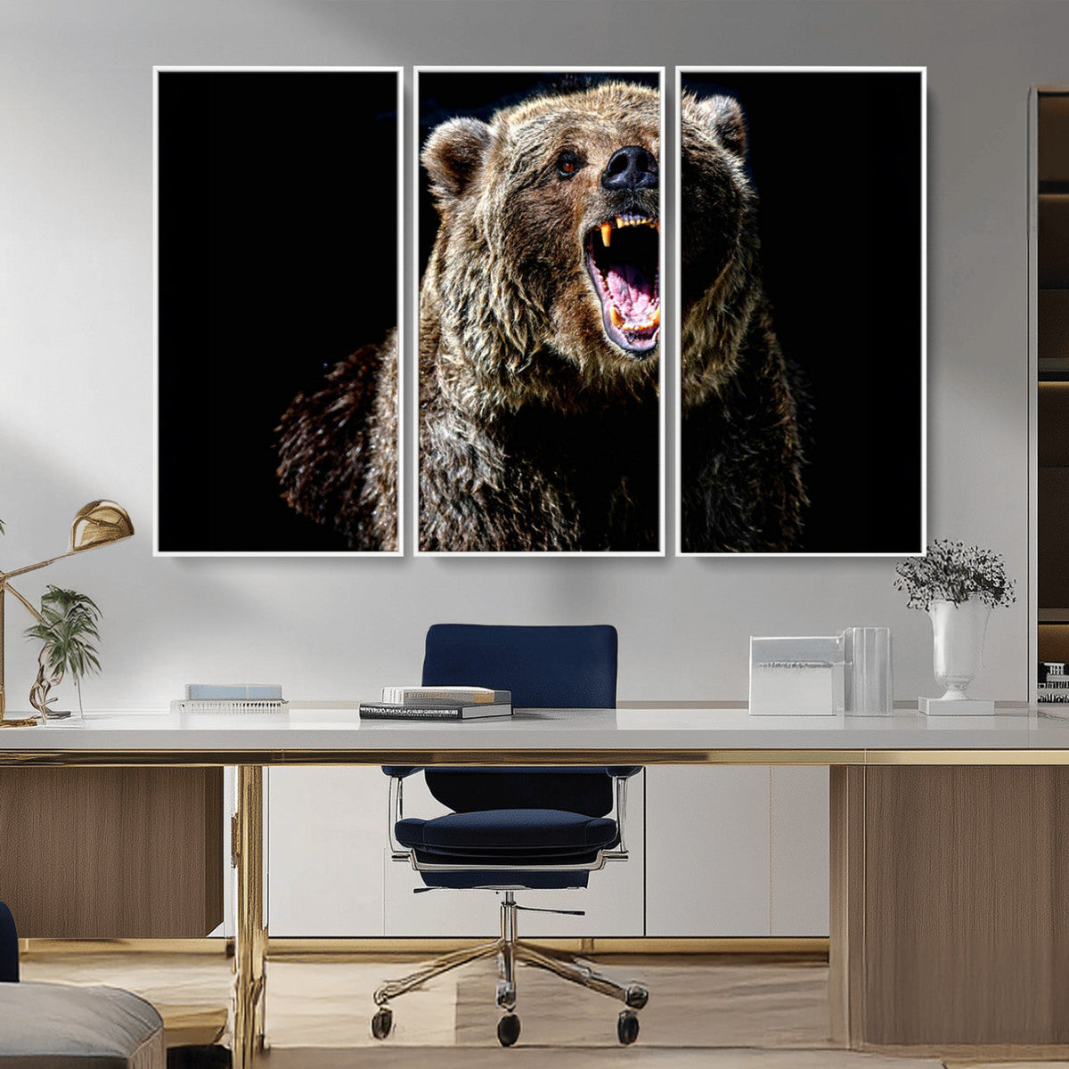 Grizzly Bear Canvas Print | Wildlife Wall Art for Cabin