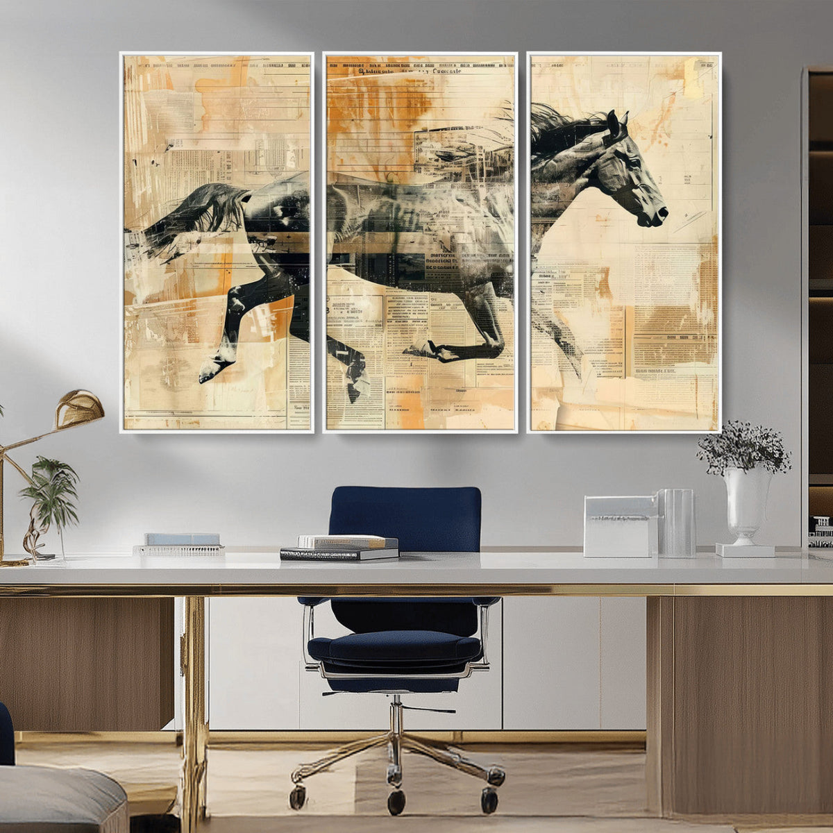 Chines Style Running Horse Western Wall Art | Farmhouse Wall