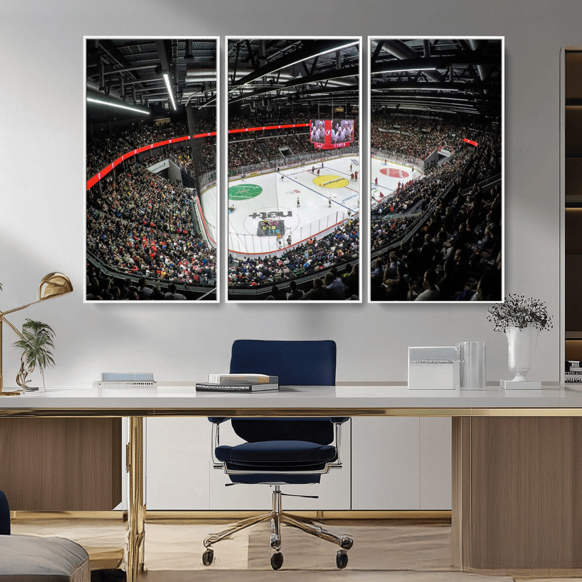 Vaudoise Lausanne Ice Hockey Arena Stadium Wall Art Canvas,