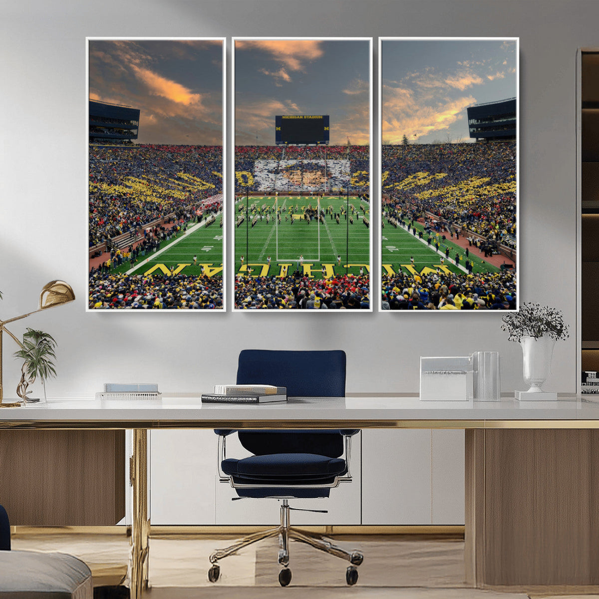 University of Michigan Wolverines Print Canvas, Football