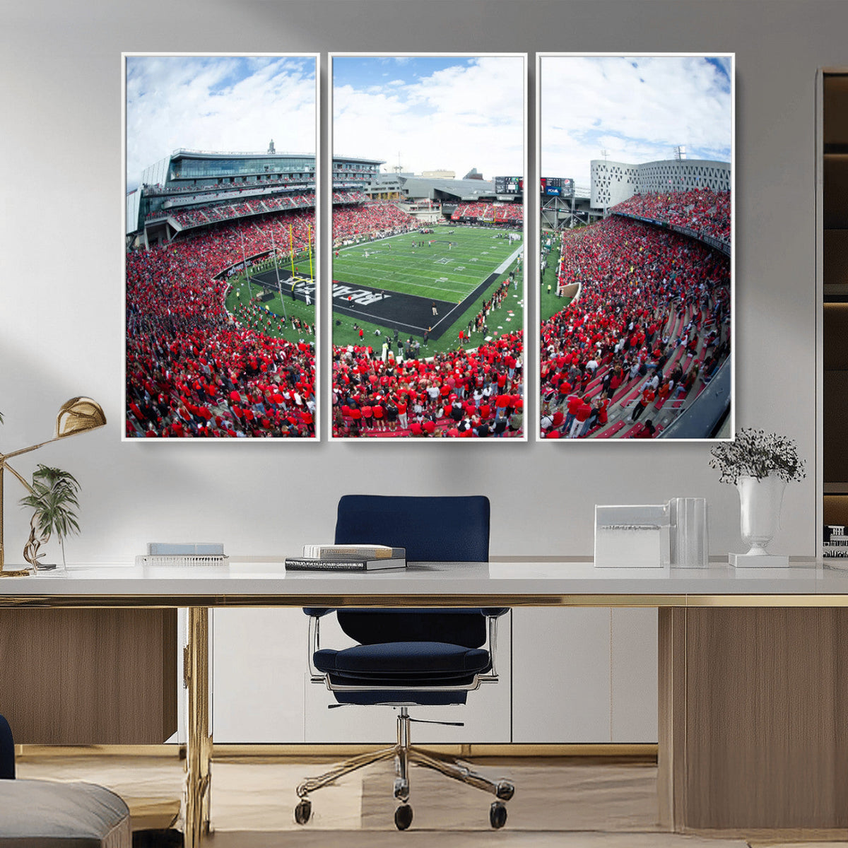Cincinnati Bearcats Football Team Print - Nippert Stadium Wall Art Canvas Print