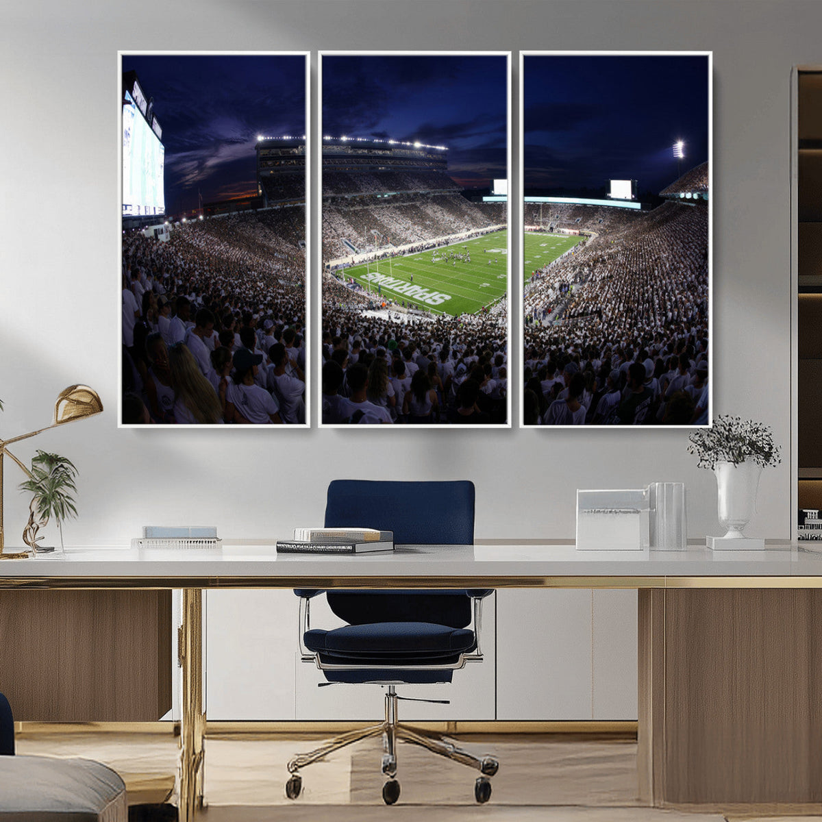 Michigan State Spartans Canvas, Framed Football Team Print -