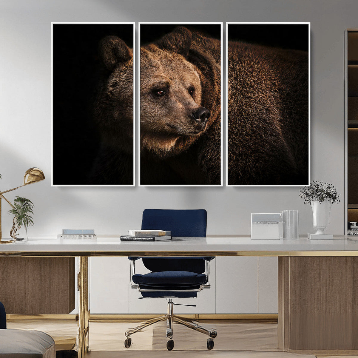 Wild Grizzly 399 Bear Canvas Wall Art Print, Bear Animal